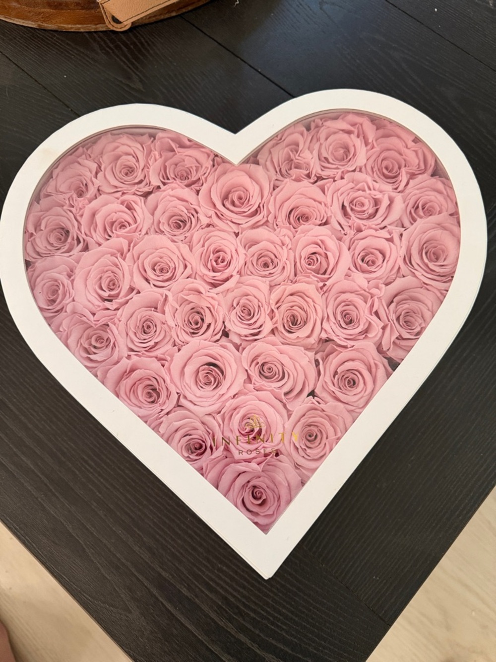 Pink INFINITY Roses Heart-Shaped Rose Box